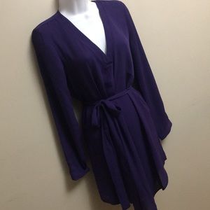 Forever 21 Sheer Indigo Purple Shirt Dress